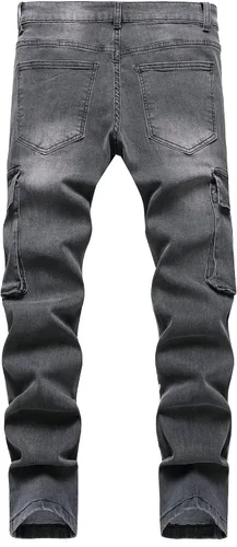 Miniatura 8 de Baylvn - Pantalones de mezclilla entallados y estampados para hombre con corte recto