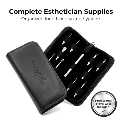 Miniatura 5 de Appearus AT14045 - Kit de herramientas profesionales para el cuidado de la piel, 11 piezas de acero inoxidable para esteticistas y spas,