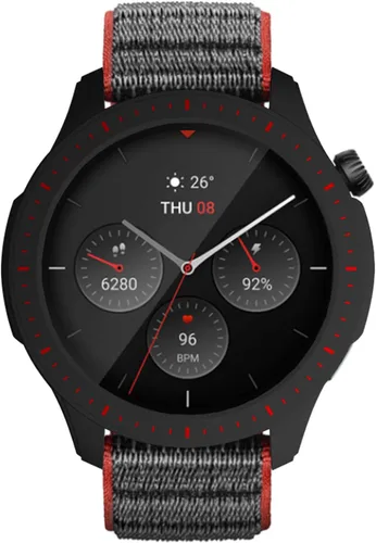 Miniatura 4 de Funda protectora para Amazfit GTR 4, a prueba de golpes, duradera, de policarbonato duro, accesorios para Amazfit GTR 4 Smartwatch (negro rojo)