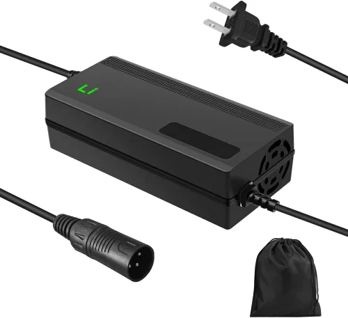 Cargador de batería rápido de 42 V 3 A para batería de litio de 36 V, 7 tipos de enchufes para elegir, sin necesidad de adaptador, más seguro.