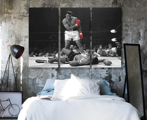 Miniatura 6 de The Knockout Moment - Lienzo decorativo para pared con texto en blanco y negro y rojo (24 x 18 pulgadas envuelto en galería)