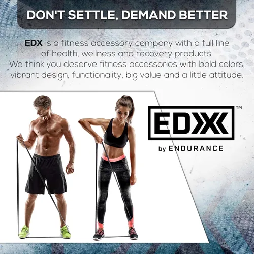 Miniatura 7 de EDX Bandas de resistencia con asas para entrenamientos, ejercicio, fitness, estiramiento, terapia física, juego de 7, colores surtidos