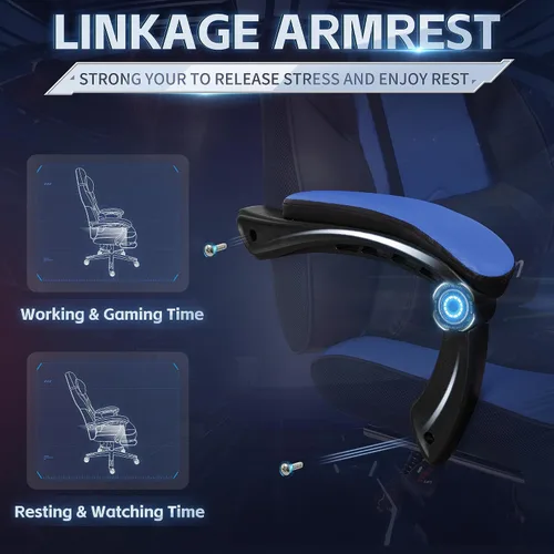 Miniatura 8 de Gaming Chair with Footrest & Lumbar Support, Ergonomic Racing Style Computer Chair, 360° Swivel Height Adjustable Video Game Chair, Massage Office