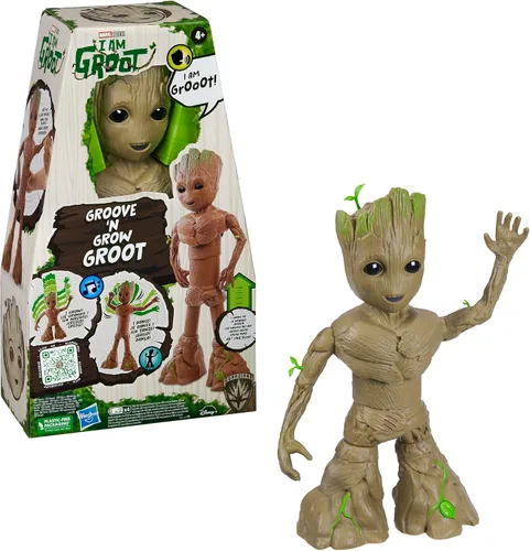 Miniatura 13 de Marvel Studios I Am Groot Groove 'N Grow Groot, figura de acción interactiva de 13.5 pulgadas, responde a la música y los sonidos, juguetes