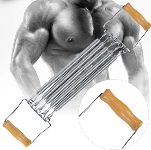 Miniatura 2 de Estink Expansor de pecho de fitness, expansor de pecho de resorte, mango de madera, desenrollador de pecho de resorte extraíble, equipo de fitness