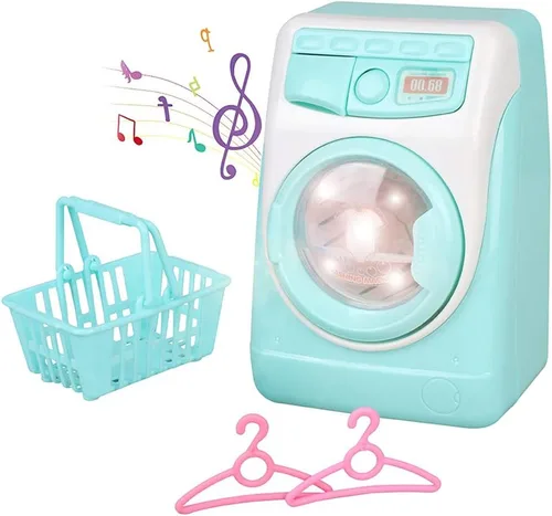 Mini simulación casa de muñecas muebles cocina juguetes niños juegos casa juguete lavadora