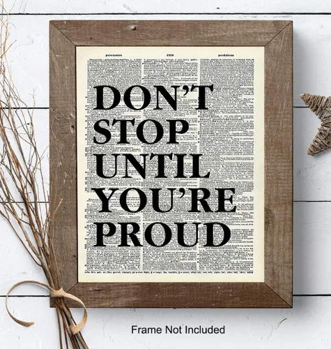 Miniatura 7 de Motivacional Arte del Diccionario No Te Detengas, Decoración de Pared - Imagen en Cartel de 8x10 Reciclado para la Oficina, Apartamento, Sala