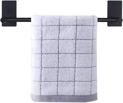 Miniatura 12 de NearMoon toallero de barra autoadhesivo de acero inoxidable para baño, soporte para colgar toallas en la pared, estilo contemporáneo, sin Níquel