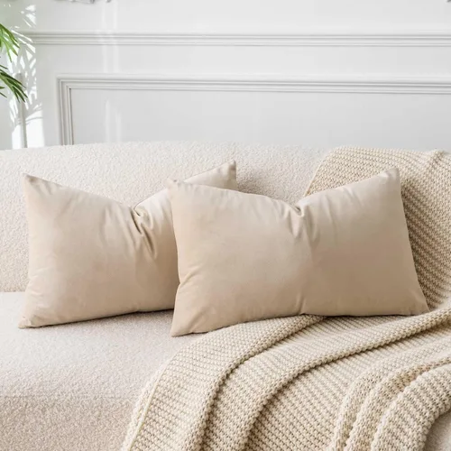 Miniatura 131 de Juspurbet - Juego de 2 fundas decorativas de terciopelo para cojines, fundas suaves para sofá, cama o sillón con cremallera oculta, para sala