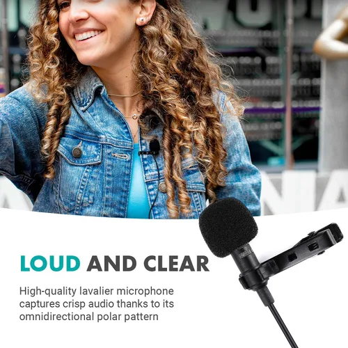 Miniatura 3 de Movo WMX-7-SP Sistema de micrófono inalámbrico Lavalier VHF para teléfonos inteligentes - Micrófono inalámbrico Lav para iPhone y Android - Receptor