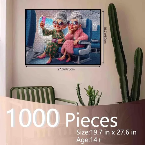 Miniatura 2 de Rompecabezas de 1000 piezas para adultos, rompecabezas de moda para anciana, rompecabezas para mujeres, divertido viaje de 1000 piezas, rompecabezas
