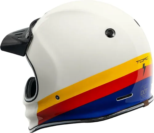 Miniatura 3 de TORC T3/Baja - Casco de motocicleta de fibra de vidrio retro clásico de cara completa con aprobación DOT y ECE