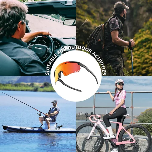 Miniatura 7 de ROCKBROS Gafas de ciclismo polarizadas, gafas de sol deportivas con protección UV para hombres y mujeres, gafas de sol de ciclismo para correr