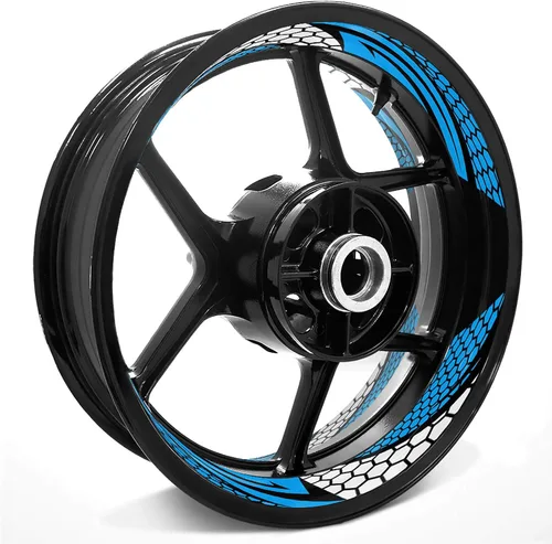 MC MOTOPARTS Calcomanías para llantas de 17 pulgadas compatibles con CB1100RS VFR800 X F CB 300R 125R CB1300 (azul aguamarina)
