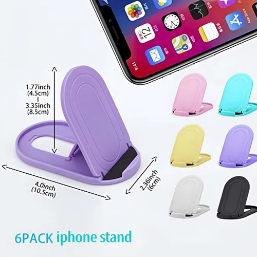 Miniatura 4 de Prettyia Soporte para teléfono celular, portátil, plegable, para escritorio, ángulo ajustable, compatible con iPhone y otros teléfonos móviles