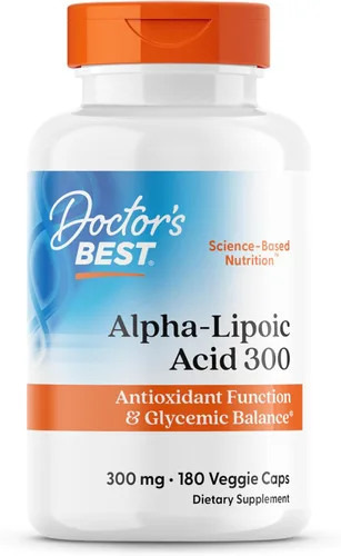 Doctor's Best Alpha Lipoic Acid Supplement 300mg - Alpha-Lipoic Acid Caps for Men & Women, ALA Antioxidant Support for Nerve Health, Aids in