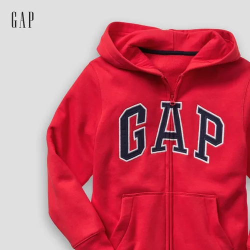 Miniatura 3 de GAP Sudadera con capucha y cremallera completa con logotipo para niños