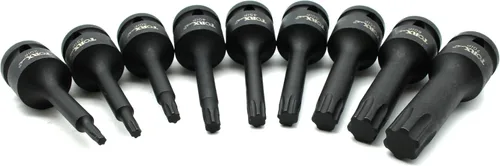 Miniatura 3 de TEMO 9 pc Torx Plus IP 3 pulgadas largo 6 puntos negro Impact Bit Socket Set 1/2 pulgadas Square Drive Auto reparación herramienta