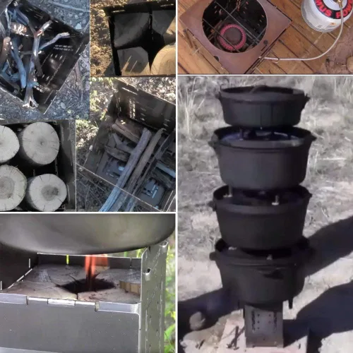 Miniatura 9 de Firebox Bushcraft - Kit de estufa de campamento - Quema de leña/combustible múltiple - Plegable/plegable - Fogata portátil - Modelo Gen 2 5 pulgadas