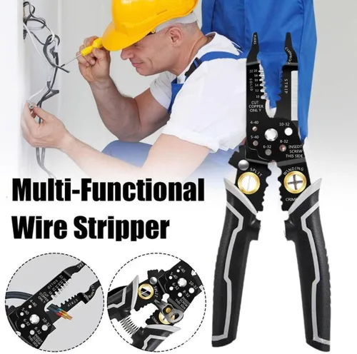 Miniatura 4 de Generic szhdxsy - Cortador y pelacables multifuncional, herramienta de pelacables 9 en 1, crimpadora, herramienta de cable con funciones de pelado