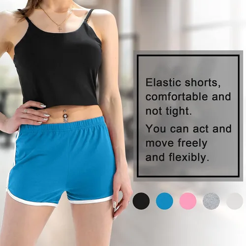 Miniatura 4 de URATOT 5 Packs Soft Comfy Booty Shorts for Women Cotton Yoga Sports Workout Short Athletic Gym Lounge Dolphin Shorts
