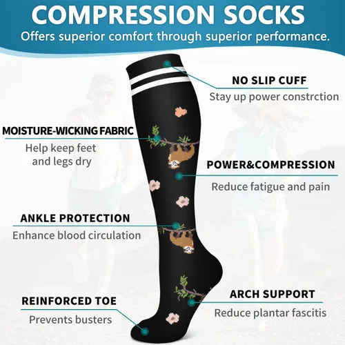 Miniatura 183 de 6 Pack Copper Compression Socks for Women and Men Circulation-Best Support for Medical, Running,Nursing,Athletic