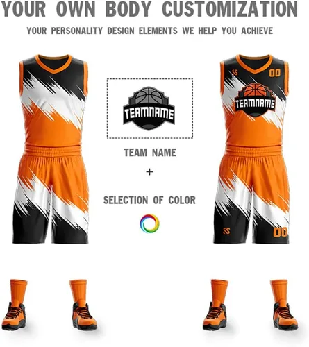 Miniatura 3 de Kit de jersey de baloncesto con degradado personalizado, nombre y número de equipo, uniformes deportivos personalizados para hombresjóvenes