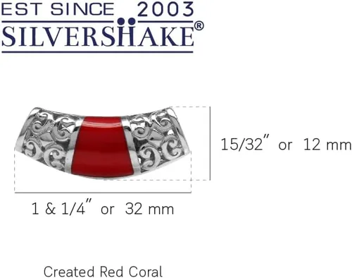 Miniatura 11 de Silvershake Colgante de diapositiva con incrustaciones de filigrana de plata de ley 925 chapada en oro blanco