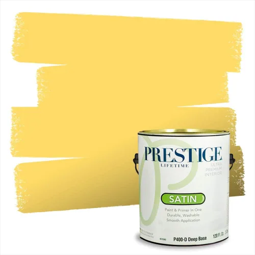 Miniatura 12 de PRESTIGE Pinturas Pintura Exterior e Imprimación En Uno, 1 Galón, Satinado, Pareja Comparable de Benjamin Moore* Amarillo* 320BM-PCM