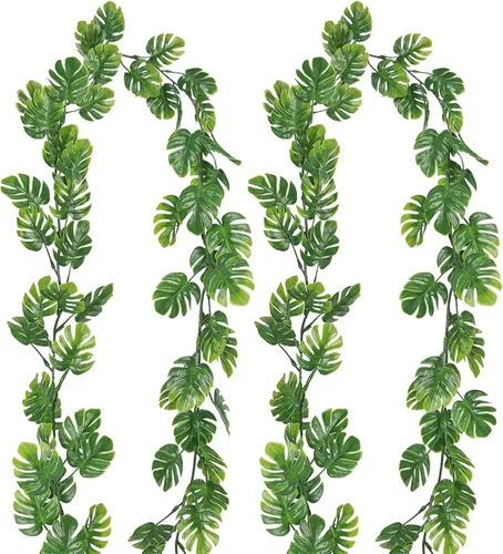 Miniatura 24 de RECUTMS Paquete de 2 guirnaldas artificiales de eucalipto con hojas de sauce de 6 pies, planta colgante falsa de seda, hojas de sauce de eucalipto