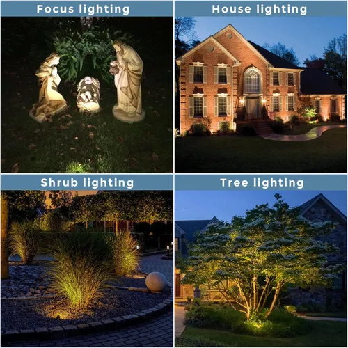 Miniatura 7 de Gardencoin Foco de latón macizo para exteriores, luz LED de bajo voltaje de 12 V, resistente al agua para jardín y patio, lámpara de iluminación