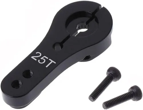 Miniatura 2 de ShareGoo - Paquete de 5 bocinas servo de aluminio 25T M3 hilos de metal para RC coche, camión, buggy, avión, color negro