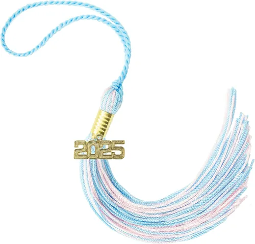 Miniatura 295 de Borla de graduación Aqua 2022, todos los colores escolares disponibles, fabricada en Estados Unidos