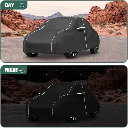Miniatura 4 de Funda impermeable para automóvil compatible con Volkswagen New Beetle 1998-2024 para todo tipo de clima, 6 capas, cubierta completa para automóvil