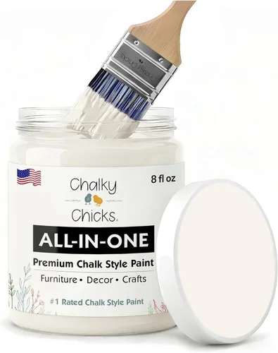 Miniatura 23 de Chalky Chicks - Pintura mate a la tiza, no requiere lijado, 4 onzas líquidas, color gris oscuro (Gun Metal Gray), para muebles, pintura sin Gris