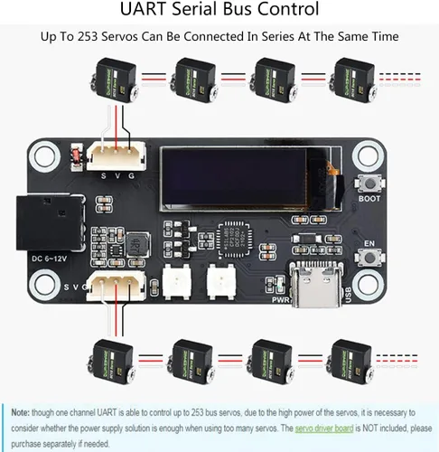 Miniatura 6 de 37.5 lbs SC15 Gran Torque Programable Serial Bus Servo Motor, Servo o Motor Modos Duales para Brazos Robóticos, Robots Hexápodos, Robots Humanoides