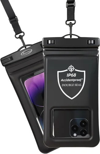 AiRunTech Funda flotante impermeable para teléfono, funda de doble sellado con protector de cordón para iPhone 17, 16, 15, 14, 13, 12 Pro Max, bolsa