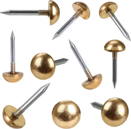 Tachuetas retro de latón sólido puro como clavos de tapicería antiguos para muebles, chinchetas decorativas para madera, tachuelas para alfombras,