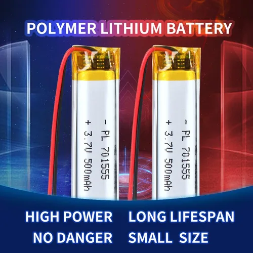 Miniatura 4 de 3.7V 500mAh Batería de Polímero de Iones de Litio Recargable Li-ion Li-Po con Conector de 2P PH 2.0mm de Pitch