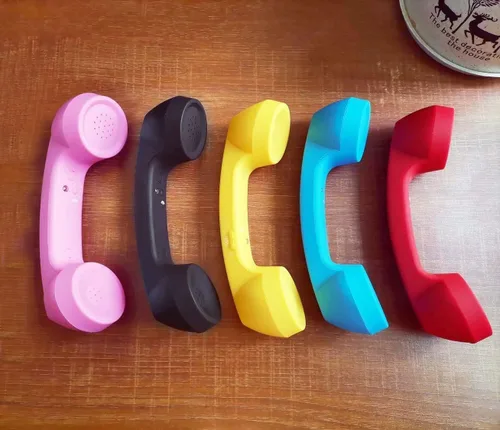 Miniatura 2 de Auricular de teléfono retro con Bluetooth inalámbrico y USB, a prueba de radiación para teléfonos celulares, cómodo para llamadas Azul