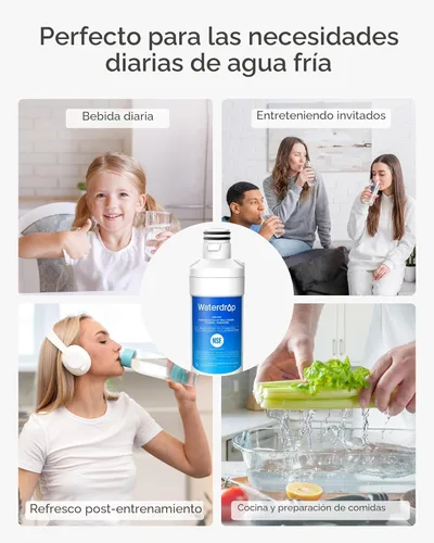 Miniatura 9 de Waterdrop LT1000PC ADQ747935 Filtro de agua para refrigerador y filtro de aire, reemplazo para LG® LT1000P®, LMXS28626S, LFXS26973S, LFXS26596S