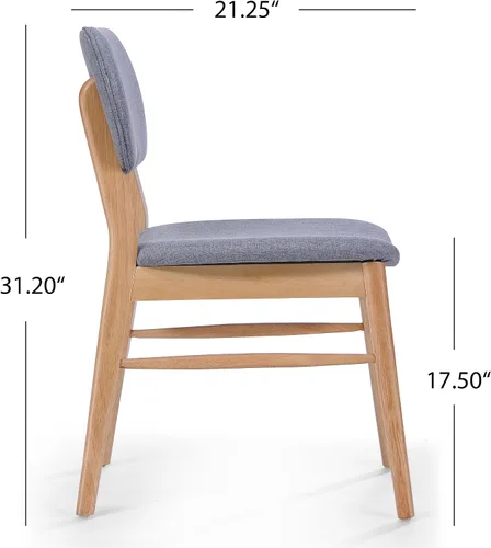 Miniatura 3 de GDFStudio Christopher Knight Home Colette - Juego de comedor de tela con madera de roble, color gris y roble
