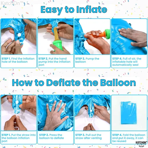 Miniatura 3 de KatchOn, Globo grande azul número 2 de 40 pulgadas Decoraciones de cumpleaños de Baby Shark para niño de 2 años Globo azul número 2 Globo