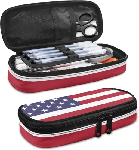 Miniatura 5 de Renewold Estuche para lápices con estampado de bandera estadounidense, para adultos, niños, adolescentes, bolsa para lápices, oficina, universidad