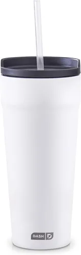 Miniatura 6 de DASH Vaso de 20 onzas con tapa a prueba de derrames y popote, vaso de café aislado al vacío de acero inoxidable, taza de viaje con recubrimiento
