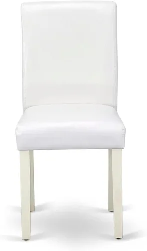 Miniatura 5 de East West Furniture DLAB5-LWH-64 - Juego de mesa y sillas de cocina de 5 piezas, incluye una mesa de comedor redonda con gotas y 4 sillas de comedor