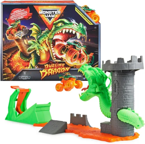Miniatura 10 de Monster Jam, set de juego oficial de Megalodon Mayhem con camión monstruo fundido a presión exclusivo a escala 1:64