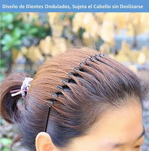 Miniatura 4 de bodbop Banda de metal para el pelo para hombres diadema para mujeres bandas unisex negras onduladas de resorte deportes al aire libre diademas