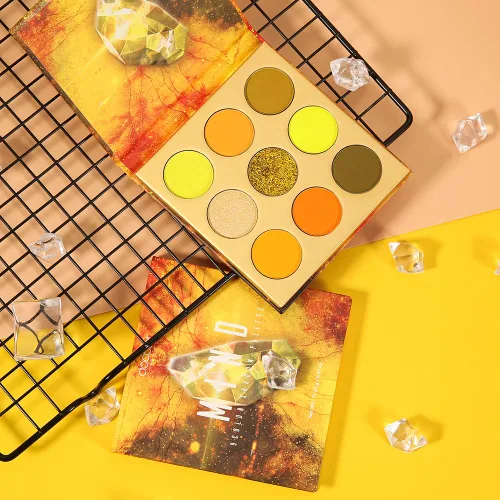 Miniatura 6 de Docolor Paleta de sombras de ojos de 9 colores, sombras de ojos amarillas, paletas de sombras de piedras preciosas, sombras altamente pigmentadas