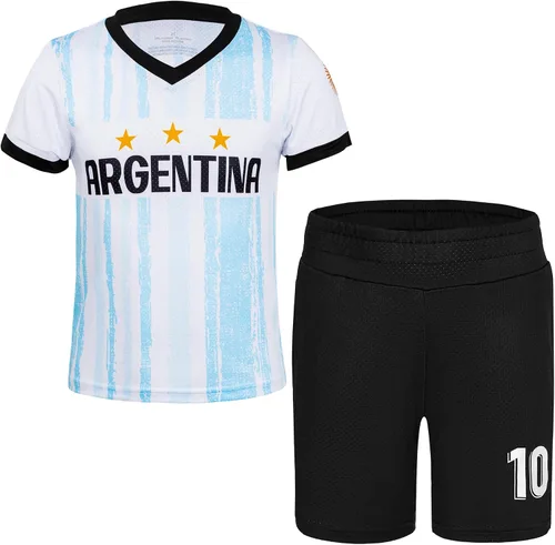 Miniatura 27 de Cnins Camisetas de entrenamiento de fútbol para niños de 2 a 14 años, trajes de práctica para niños y niñas con colores del equipo nacional